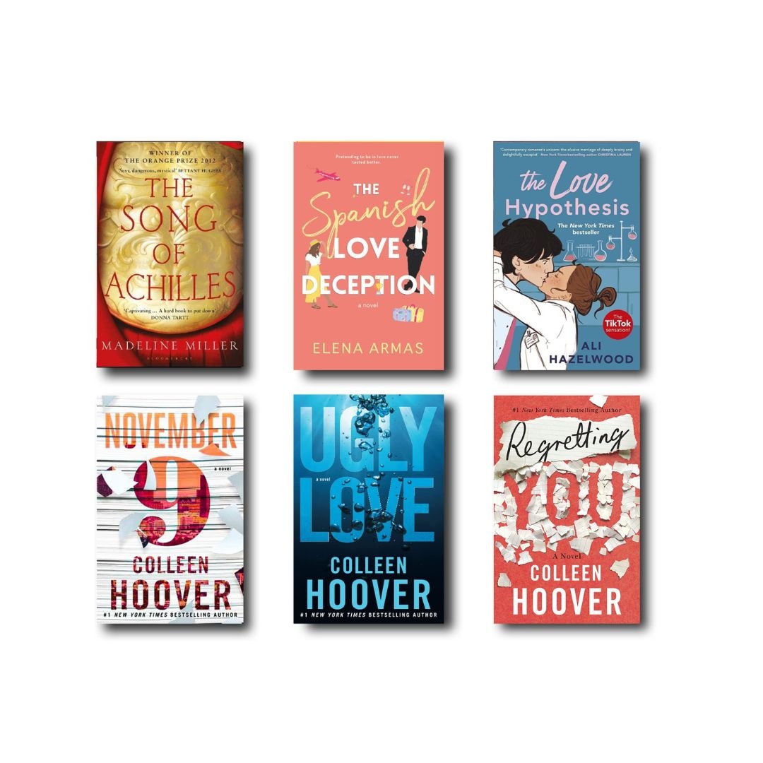 Song of Achilles + The Spanish Love Deception + The Love Hypothesis + November 9 + Ugly Love + Regretting You : Special Books combo