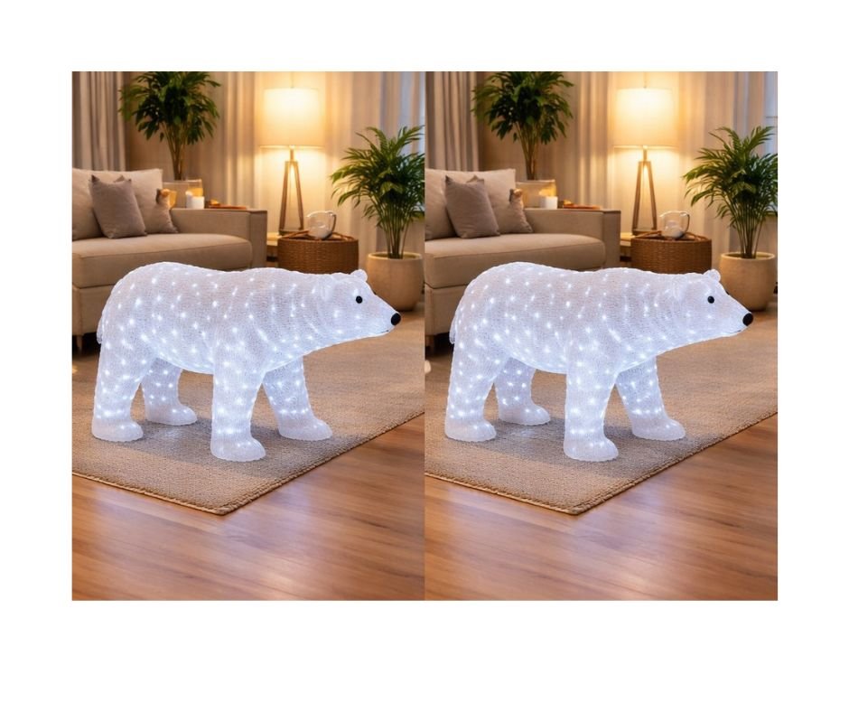 Crystal White LED Polar Bear - Luxury Indoor & Outdoor Decor