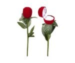 Artificial Velvet Rose Ring Box - Romantic Proposal & Valentine Gift