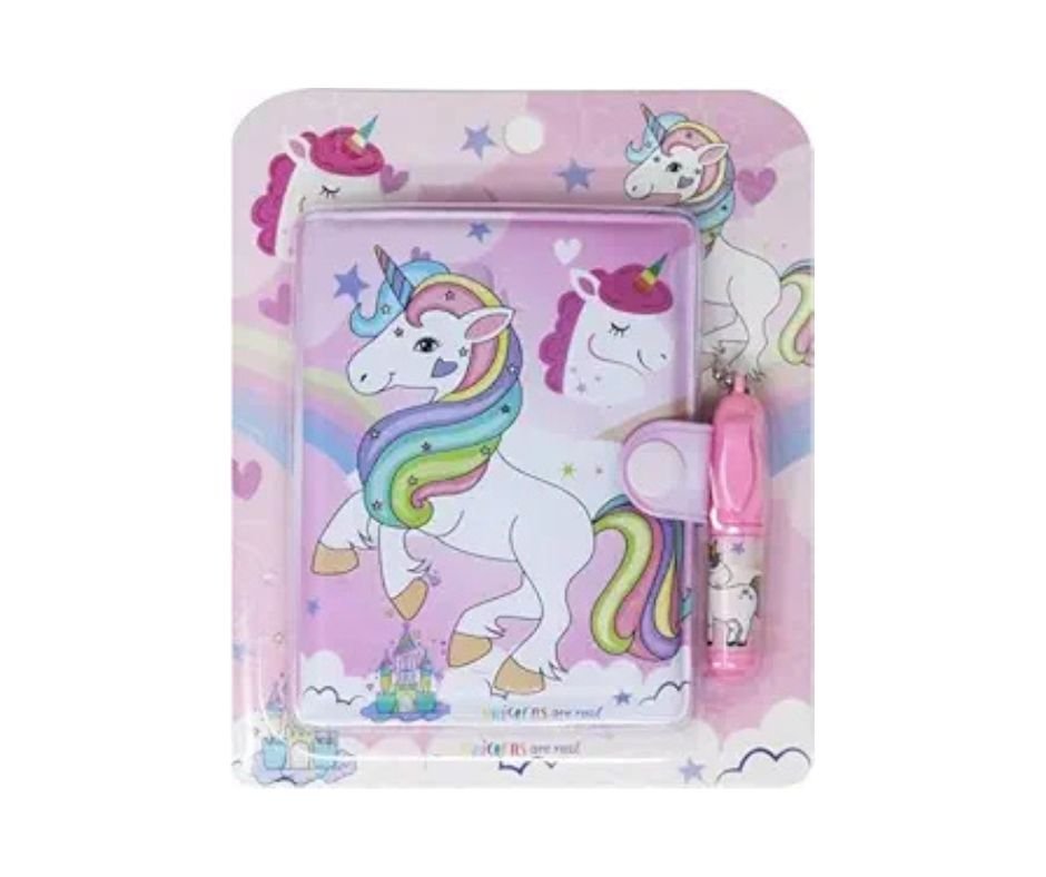 Magical Unicorn Pocket Diary For Kids - With Lock & Pen