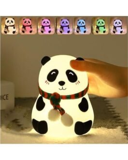 Rechargeable Silicone Panda Night Light for Kids 7-Color LED Changing Lamp