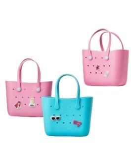 Tote Bag with Charms, Decorative Handbag with Charm Holes